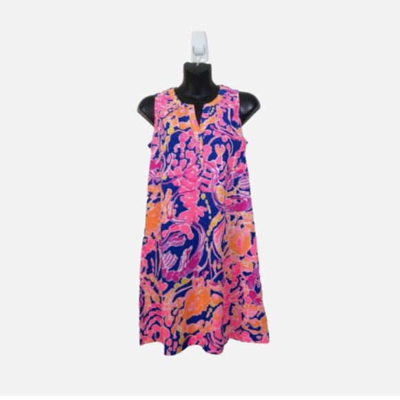 Lilly Pulitzer Size XS Essie Mini Shift Dress Catch and Release Print Vacay - Picture 1 of 4